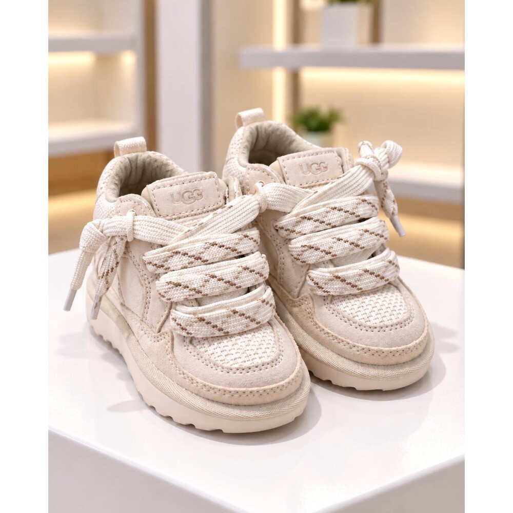 UGG Toddler Lo Lowmel Sneakers Size 6 Cream Beige 1166490T Kids Shoes NWOB